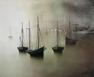 Gilbert Bria - Boats by Coast