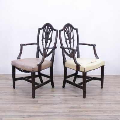 Image for Lot Pair George III Style Shieldback Armchairs