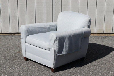 Image for Lot Custom Upholstered Lounge Chair
