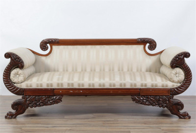 Image for Lot Late Federal Style Mahogany Sofa