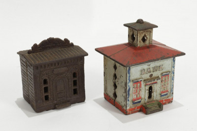 Image 4 of lot 19th-20th C.Cast Iron Banks - Cottage