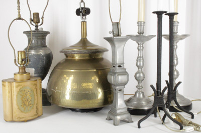 Image for Lot 7 Continental Metal Lamps