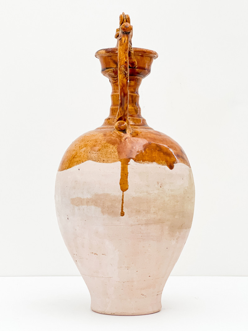 Chinese Amber Glazed Amphora with Dragon Form Handles