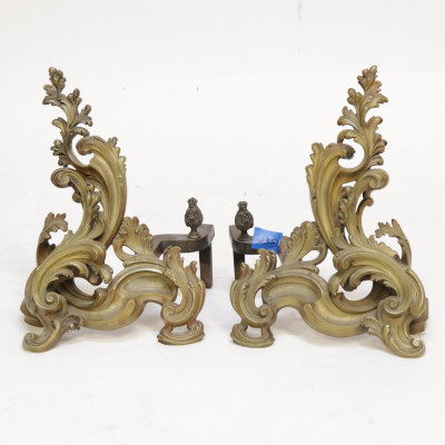Image for Lot Pair of Louis XV Style Bronze Chenets