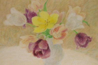 Image for Lot Elsie Manville b1922 &apos;Vase of Flowers&apos; Pastel