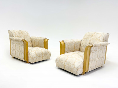 Title Michel Dufet - Pair of Lounge Chairs / Artist