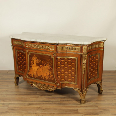 Image for Lot Paul Sormani Ormolu Mounted Marquetry Commode