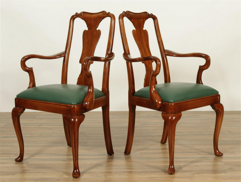 Image 3 of lot 12 English Queen Anne Style Dining Chairs