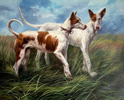 Image for Lot Leon Frias - Dogs in a Field