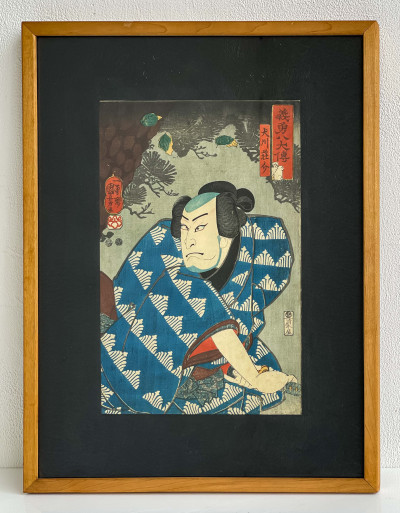 Utagawa Kuniyoshi - Samurai in Blue Robe