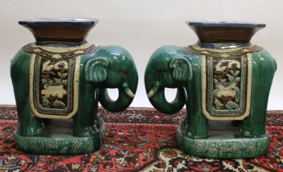 Image for Lot Pr Chinese Style Ceramic Elephant Garden Stools