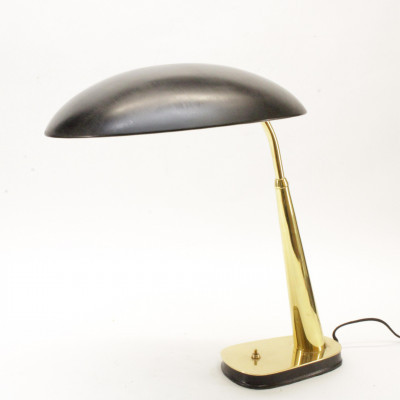 Image for Lot Art Deco Brass  Black Enameled Desk Lamp c 1935