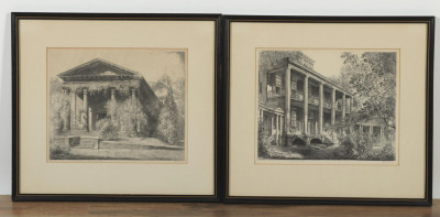 Image for Lot Louis Orr Two Etchings North Carolina