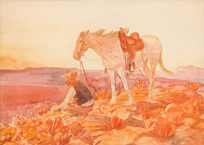 Leonard Howard Reedy - Cowboy and Horse