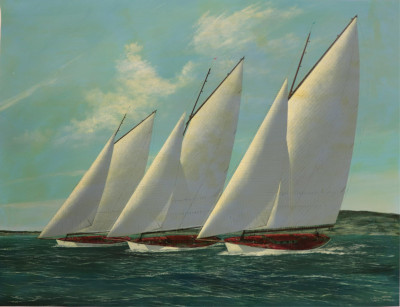 Image for Lot Scott Duncan - Three Racing Catboats