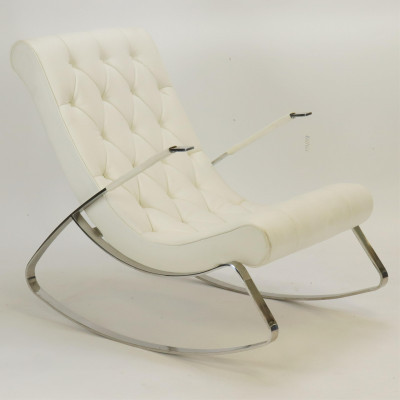 Image for Lot Milo Baughman Style Rocking Chair