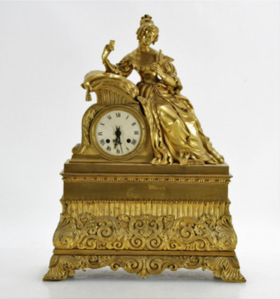 Image for Lot Louis Philippe Ormolu Figural Mantel Clock, 19 C.