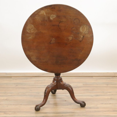 Image for Lot 18/19C Tilt Top Tea Table With Shell Carved Knees