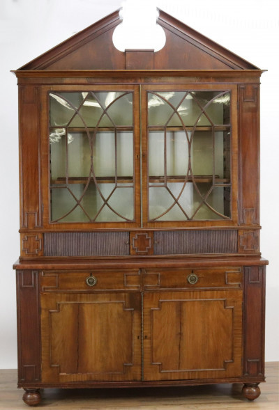 Image for Lot Regency Style 2Part Bookcase Cupboard