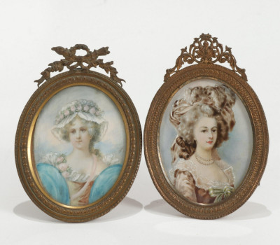 Image for Lot Two Miniature Paintings of Ladies