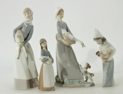 Image 1 of lot 4 Lladro Young Ladies with Animals