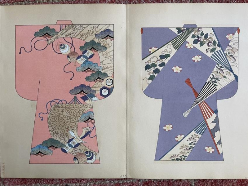 Image 9 of lot [ANONYMOUS] Designs of kimonos, color woodblocks