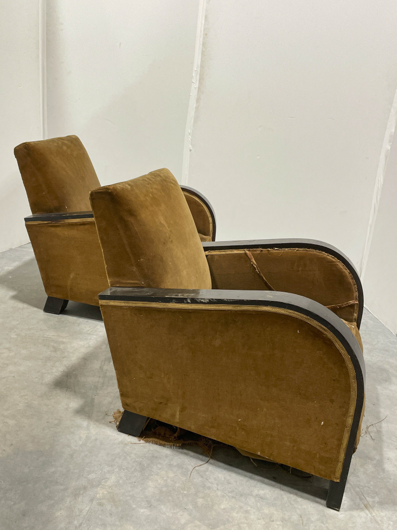 Image 6 of lot 2 Art Deco Club Chairs