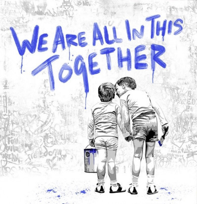 Title Mr Brainwash  - We are all in this together- Blue / Artist