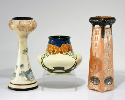 Image for Lot Three Jugendstil Pottery Vases