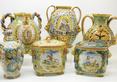 Image for Lot 6 Large Italian Majolica Style Pottery Vessels