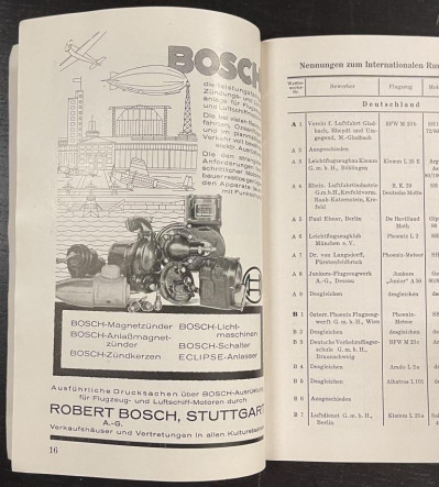 Image 6 of lot 1930 German AERO-CLUB Program Book & Ephemera