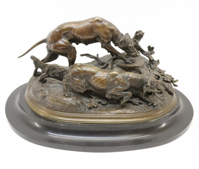 Image for Lot Attr Jules Moigniez  Hunt Group bronze