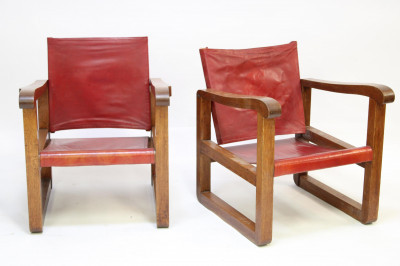 Image for Lot Pair of French 1940s Arm Chairs