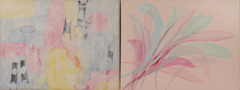 Image 1 of lot 2 Abstract Modern Oils on Canvas, 20th C.