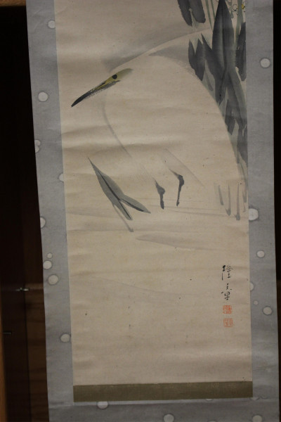 Image 2 of lot 3 Japanese Ink Wash Scrolls of Birds