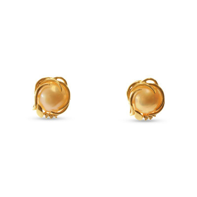 Image for Lot Pair of Pearl and Diamond Earrings