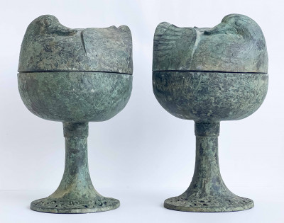 Title Pair of Chinese Bronze Vessels with Duck Form Covers / Artist