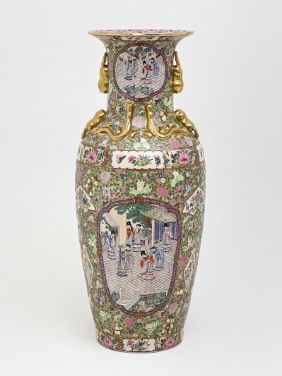 Image for Lot Chinese Famille Rose Baluster Vase