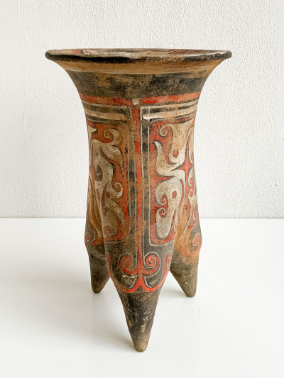 Image for Lot Chinese Painted Pottery Tripod Vessel (Li)