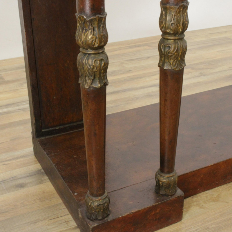 Image 9 of lot 19th C. Empire Wood and Marble Pier Table