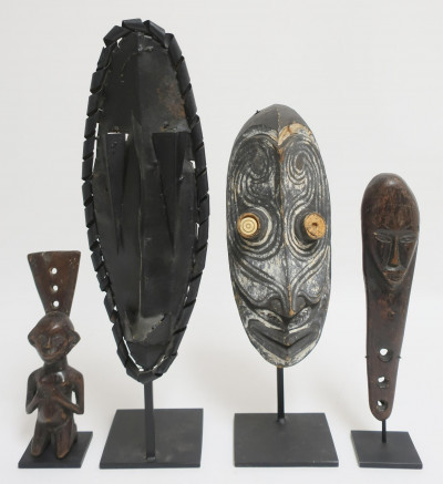 Image for Lot African Carved Wooden Masks & Figure