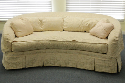 Image for Lot Kidney Shaped Upholstered Sofa