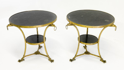 Title Pair of French Neoclassical Style Gilt-Bronze Guéridons / Artist