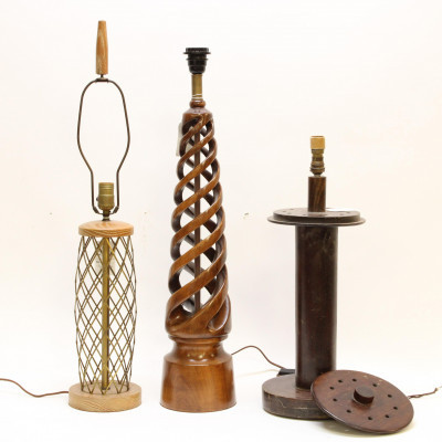 Image for Lot 3 Modernist Wood Lamps