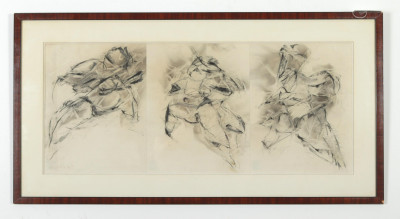 Image for Lot Andrew Hart Adler  Abstract Figural Triptych