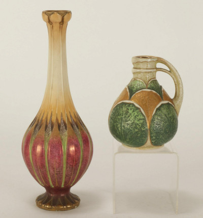 Image for Lot Two Amphora Gilt Pottery Vases