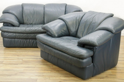 Title Maurice Villency Leather Club Chair & Sofa / Artist