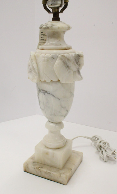 Image 2 of lot 2 Pairs Carved Alabaster Lamps &amp; Other