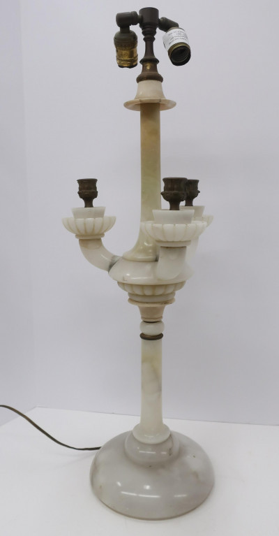 Image for Lot 5 Light Marble Columnar and Curved Arm Table Lamp