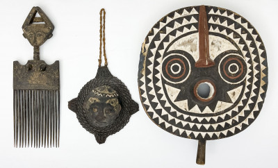 Image for Lot African Masks and Large Comb, Group of 3